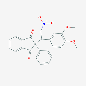 molecular formula C25H21NO6 B378279 2-{1-(3,4-dimethoxyphenyl)-2-nitroethyl}-2-phenyl-1H-indene-1,3(2H)-dione CAS No. 342396-43-4