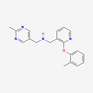 molecular formula C19H20N4O B3782810 1-[2-(2-methylphenoxy)-3-pyridinyl]-N-[(2-methyl-5-pyrimidinyl)methyl]methanamine 