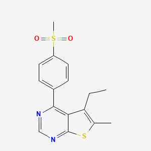 molecular formula C16H16N2O2S2 B3782820 5-ethyl-6-methyl-4-[4-(methylsulfonyl)phenyl]thieno[2,3-d]pyrimidine 