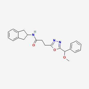 molecular formula C22H23N3O3 B3782834 N-(2,3-dihydro-1H-inden-2-yl)-3-{5-[methoxy(phenyl)methyl]-1,3,4-oxadiazol-2-yl}propanamide 