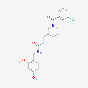 molecular formula C24H29ClN2O4 B3782847 3-[1-(3-chlorobenzoyl)piperidin-3-yl]-N-[(2,4-dimethoxyphenyl)methyl]propanamide 