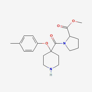 molecular formula C19H26N2O4 B3782858 methyl 1-{[4-(4-methylphenoxy)-4-piperidinyl]carbonyl}prolinate hydrochloride 