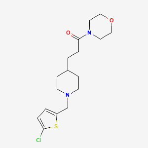 molecular formula C17H25ClN2O2S B3782868 3-[1-[(5-Chlorothiophen-2-yl)methyl]piperidin-4-yl]-1-morpholin-4-ylpropan-1-one 