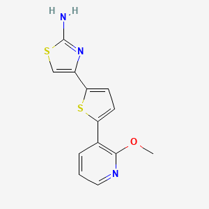 molecular formula C13H11N3OS2 B3782879 4-[5-(2-Methoxypyridin-3-yl)thiophen-2-yl]-1,3-thiazol-2-amine 