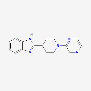 molecular formula C16H17N5 B3782884 2-(1-pyrazin-2-ylpiperidin-4-yl)-1H-benzimidazole 