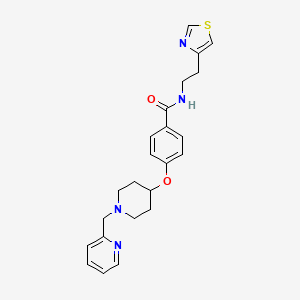 4-{[1-(2-pyridinylmethyl)-4-piperidinyl]oxy}-N-[2-(1,3-thiazol-4-yl)ethyl]benzamide