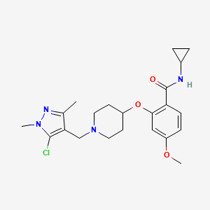 2-({1-[(5-chloro-1,3-dimethyl-1H-pyrazol-4-yl)methyl]-4-piperidinyl}oxy)-N-cyclopropyl-4-methoxybenzamide