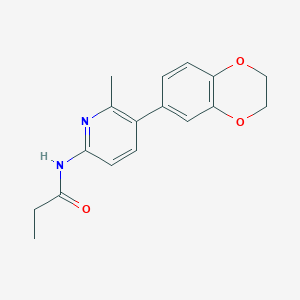 molecular formula C17H18N2O3 B3782928 N-[5-(2,3-dihydro-1,4-benzodioxin-6-yl)-6-methylpyridin-2-yl]propanamide 