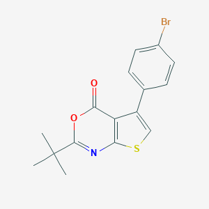 molecular formula C16H14BrNO2S B378294 5-(4-bromophenyl)-2-tert-butyl-4H-thieno[2,3-d][1,3]oxazin-4-one CAS No. 312945-45-2