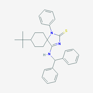 molecular formula C31H35N3S B378295 4-(benzhydrylamino)-8-tert-butyl-1-phenyl-1,3-diazaspiro[4.5]dec-3-ene-2-thione 