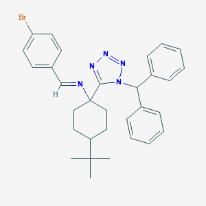molecular formula C31H34BrN5 B378297 N-[(E)-(4-bromophenyl)methylidene]-4-tert-butyl-1-[1-(diphenylmethyl)-1H-tetrazol-5-yl]cyclohexanamine 