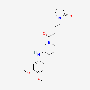 molecular formula C21H31N3O4 B3782972 1-(4-{3-[(3,4-dimethoxyphenyl)amino]-1-piperidinyl}-4-oxobutyl)-2-pyrrolidinone 