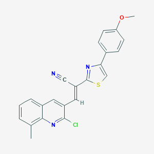 molecular formula C23H16ClN3OS B378300 3-(2-Chloro-8-methyl-3-quinolinyl)-2-[4-(4-methoxyphenyl)-1,3-thiazol-2-yl]acrylonitrile 