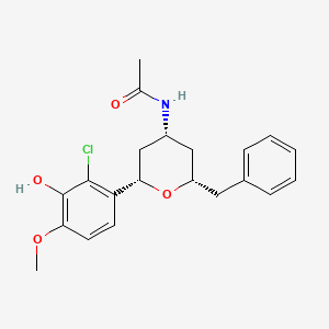 N-[(2S,4R,6S)-2-benzyl-6-(2-chloro-3-hydroxy-4-methoxyphenyl)oxan-4-yl]acetamide