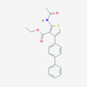 molecular formula C21H19NO3S B378302 Ethyl 2-acetamido-4-(4-phenylphenyl)thiophene-3-carboxylate CAS No. 332017-73-9