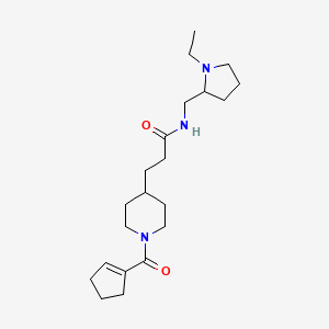 3-[1-(1-cyclopenten-1-ylcarbonyl)-4-piperidinyl]-N-[(1-ethyl-2-pyrrolidinyl)methyl]propanamide