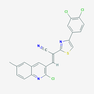 molecular formula C22H12Cl3N3S B378305 3-(2-Chloro-6-methyl-3-quinolinyl)-2-[4-(3,4-dichlorophenyl)-1,3-thiazol-2-yl]acrylonitrile 