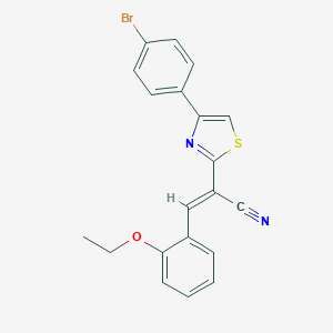 molecular formula C20H15BrN2OS B378307 2-[4-(4-Bromophenyl)-1,3-thiazol-2-yl]-3-(2-ethoxyphenyl)acrylonitrile 