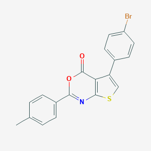 molecular formula C19H12BrNO2S B378309 5-(4-Bromo-phenyl)-2-p-tolyl-thieno[2,3-d][1,3]oxazin-4-one 