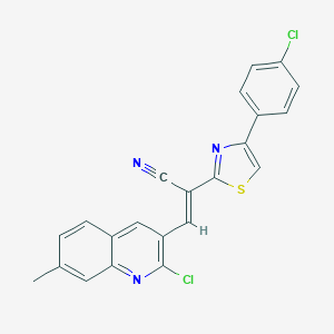 3-(2-Chloro-7-methyl-3-quinolinyl)-2-[4-(4-chlorophenyl)-1,3-thiazol-2-yl]acrylonitrile