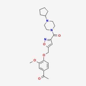 1-[4-({3-[(4-cyclopentyl-1-piperazinyl)carbonyl]-5-isoxazolyl}methoxy)-3-methoxyphenyl]ethanone