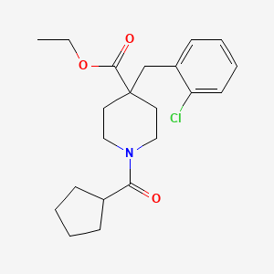 molecular formula C21H28ClNO3 B3783128 ethyl 4-(2-chlorobenzyl)-1-(cyclopentylcarbonyl)-4-piperidinecarboxylate 