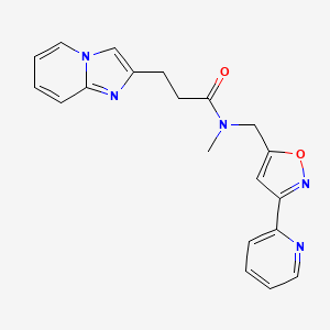 molecular formula C20H19N5O2 B3783134 3-imidazo[1,2-a]pyridin-2-yl-N-methyl-N-[(3-pyridin-2-ylisoxazol-5-yl)methyl]propanamide 