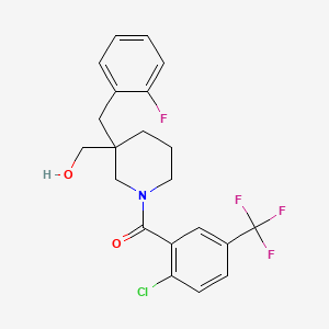 molecular formula C21H20ClF4NO2 B3783141 [1-[2-chloro-5-(trifluoromethyl)benzoyl]-3-(2-fluorobenzyl)-3-piperidinyl]methanol 