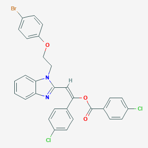 2-{1-[2-(4-bromophenoxy)ethyl]-1H-benzimidazol-2-yl}-1-(4-chlorophenyl)vinyl 4-chlorobenzoate