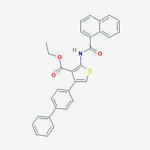 molecular formula C30H23NO3S B378318 Ethyl 2-(naphthalene-1-carbonylamino)-4-(4-phenylphenyl)thiophene-3-carboxylate CAS No. 326612-43-5