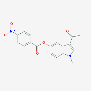 molecular formula C19H16N2O5 B378319 3-acetyl-1,2-dimethyl-1H-indol-5-yl 4-nitrobenzoate CAS No. 342396-77-4