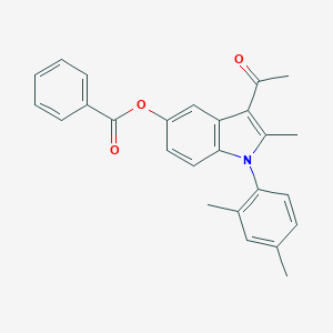 3-acetyl-1-(2,4-dimethylphenyl)-2-methyl-1H-indol-5-yl benzoate