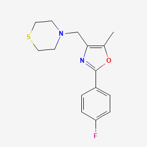 2-(4-Fluorophenyl)-5-methyl-4-(thiomorpholin-4-ylmethyl)-1,3-oxazole