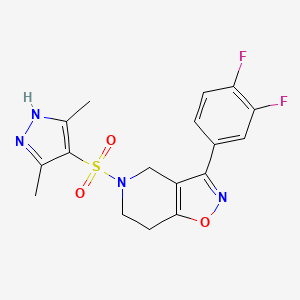 3-(3,4-difluorophenyl)-5-[(3,5-dimethyl-1H-pyrazol-4-yl)sulfonyl]-6,7-dihydro-4H-[1,2]oxazolo[4,5-c]pyridine