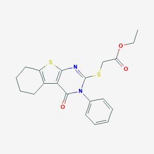 Ethyl [(4-oxo-3-phenyl-3,4,5,6,7,8-hexahydro[1]benzothieno[2,3-d]pyrimidin-2-yl)sulfanyl]acetate