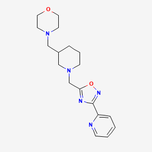 molecular formula C18H25N5O2 B3783239 4-[(1-{[3-(2-pyridinyl)-1,2,4-oxadiazol-5-yl]methyl}-3-piperidinyl)methyl]morpholine 