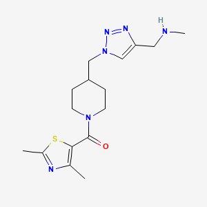 molecular formula C16H24N6OS B3783255 1-[1-({1-[(2,4-dimethyl-1,3-thiazol-5-yl)carbonyl]-4-piperidinyl}methyl)-1H-1,2,3-triazol-4-yl]-N-methylmethanamine 