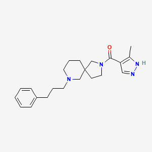 (5-methyl-1H-pyrazol-4-yl)-[9-(3-phenylpropyl)-2,9-diazaspiro[4.5]decan-2-yl]methanone