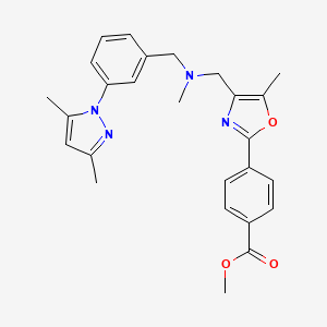 methyl 4-(4-{[[3-(3,5-dimethyl-1H-pyrazol-1-yl)benzyl](methyl)amino]methyl}-5-methyl-1,3-oxazol-2-yl)benzoate