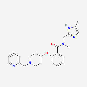 molecular formula C24H29N5O2 B3783296 N-methyl-N-[(4-methyl-1H-imidazol-2-yl)methyl]-2-{[1-(2-pyridinylmethyl)-4-piperidinyl]oxy}benzamide 