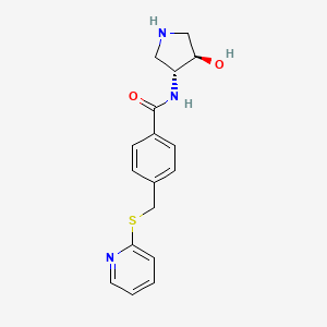 molecular formula C17H19N3O2S B3783318 N-[(3R*,4R*)-4-hydroxypyrrolidin-3-yl]-4-[(pyridin-2-ylthio)methyl]benzamide 