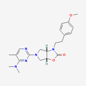 molecular formula C21H27N5O3 B3783327 (3aS*,6aR*)-5-[4-(dimethylamino)-5-methyl-2-pyrimidinyl]-3-[2-(4-methoxyphenyl)ethyl]hexahydro-2H-pyrrolo[3,4-d][1,3]oxazol-2-one 