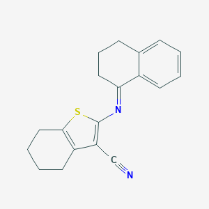 molecular formula C19H18N2S B378334 2-(3,4-dihydro-1(2H)-naphthalenylideneamino)-4,5,6,7-tetrahydro-1-benzothiophene-3-carbonitrile 