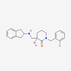 3-[(2,3-dihydro-1H-inden-2-ylamino)methyl]-1-[(2-fluorophenyl)methyl]-3-hydroxypiperidin-2-one