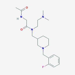 molecular formula C21H33FN4O2 B3783389 N~2~-acetyl-N~1~-[2-(dimethylamino)ethyl]-N~1~-{[1-(2-fluorobenzyl)-3-piperidinyl]methyl}glycinamide 