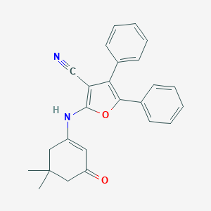 molecular formula C25H22N2O2 B378339 2-[(5,5-Dimethyl-3-oxo-1-cyclohexen-1-yl)amino]-4,5-diphenyl-3-furonitrile 