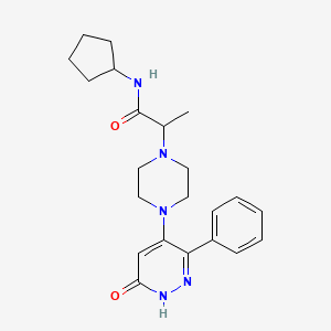 molecular formula C22H29N5O2 B3783391 N-cyclopentyl-2-[4-(6-oxo-3-phenyl-1,6-dihydropyridazin-4-yl)piperazin-1-yl]propanamide 