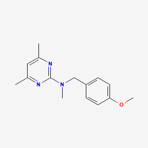 molecular formula C15H19N3O B3783438 N-[(4-methoxyphenyl)methyl]-N,4,6-trimethylpyrimidin-2-amine 