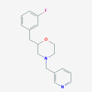 molecular formula C17H19FN2O B3783480 2-(3-fluorobenzyl)-4-(3-pyridinylmethyl)morpholine 