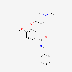 molecular formula C25H34N2O3 B3783501 N-benzyl-N-ethyl-3-[(1-isopropyl-4-piperidinyl)oxy]-4-methoxybenzamide 